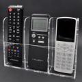 Clear Acrylic TV AC Remote Control Holder 3 Compartments. 