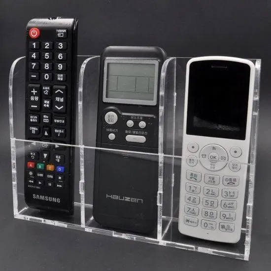 Clear%20Acrylic%20TV%20AC%20Remote%20Control%20Holder%203%20Compartments%20-%20Image%203
