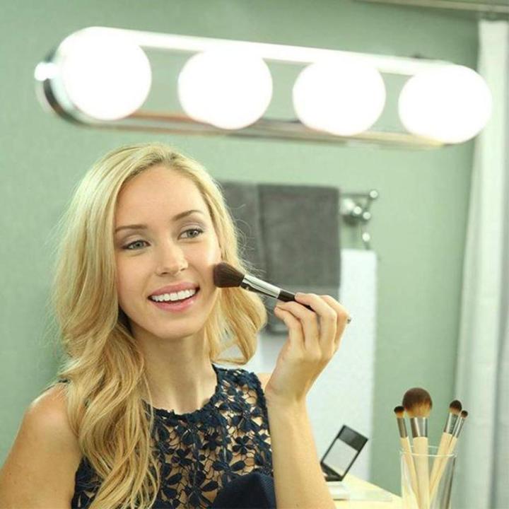 Portable LED Vanity Mirror Lights Hollywood Style, Jresboen [Updated] USB + Battery Powered Makeup Mirror Lights Kit for Makeup Dressing Table with 4 Super Bright Led Bulbs & 3 Strong Suction Cups