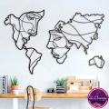 Hoagard Faces of World Map XL Wall Art Sticker, World Map Wall Déco for Minimalist Home Decoration | Different Sizes Available. 