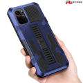 PlusCase for Xiaomi POCO F3 Armor Case Stand Ring Hard Shockproof Matte Foldable Invisible Kickstand Casing. 