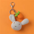 Handmade Wool keychain Soft Knitted Crochet Cute rabbit keyring Woolen Handmade crochet doll for Schoolbags Backpacks Key rings Handbag accessories Gift ideas. 