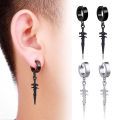 【Pocket king VOX 】pairs stainless steel ear earrings for men women punk cross black earrings jewelry gifts. 