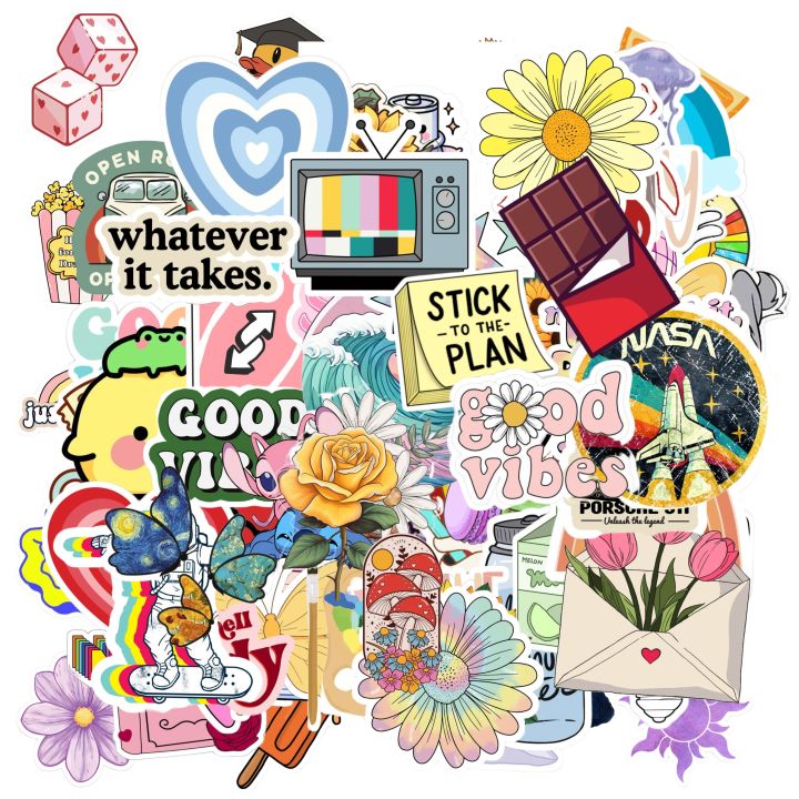 Random Mix Colorful Sticker Pack (20/40/60/80/100 Pcs) 2 Inch Premium Quality Stickers for Laptop, Bottle, Phone, Scrapbook, Wall, Diary – Perfect for Colorful Fans, Lovers & Collectors