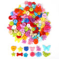 50PCS Mixed Colors Plastic Cartoon Buttons for Kids Clothing Sewing, Scrapbooking, and DIY Crafts. 