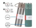 Thermos Bottle - Flask Bottle Hot And Cold - Thermos - Flask - 500ml Bottle With 2 Extra Cup Set For Tea And Coffee  - Stainless Steel Water Bottle - Thermos Cup - Insulated Water Bottle - Vacuum Bottle By AURA MART. 