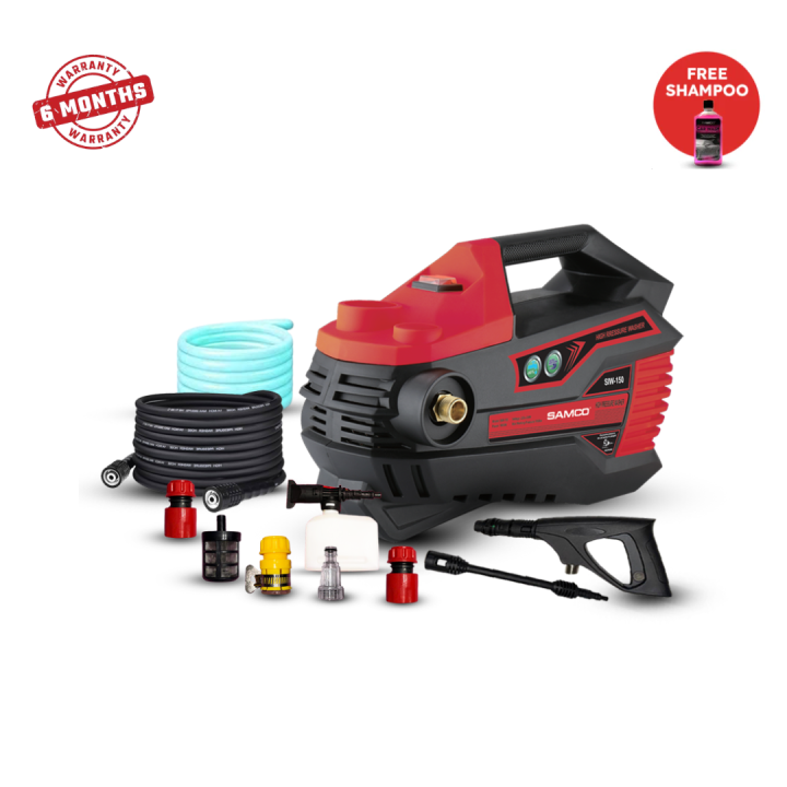 Samco Induction Motor Pressure Washer 1800 Watts (150 Bar) with Foaming Canon + Free Samco Foaming Shampoo