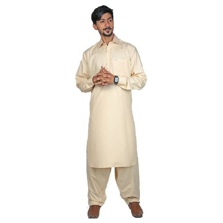 Peter Sham Branded Beige Colour Wash n Wear Shalwar Kameez For Men