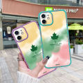 JIUMOO Case For Infinix Note 11 Pro Case Cartoon Colorful Maple Leaves Thin Shockproof Square Edge Silicone TPU Casing Full Lens Cover Camera Protect Cases Soft Case. 