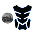 Motorcycle 3D Fuel Tank Pad Decals, Sticker Black Dotted with Blue Outline. 