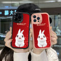 Hontinga for Redmi Note 9 Back Cover PU Leather Cute Rabbit Case Soft Silicone Edge Phone Cases. 