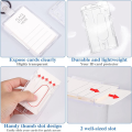 3Pack Heavy-Duty Badge Holder Hard Plastic ID Badge Holders Vertical 2-Card Badge Holder. 