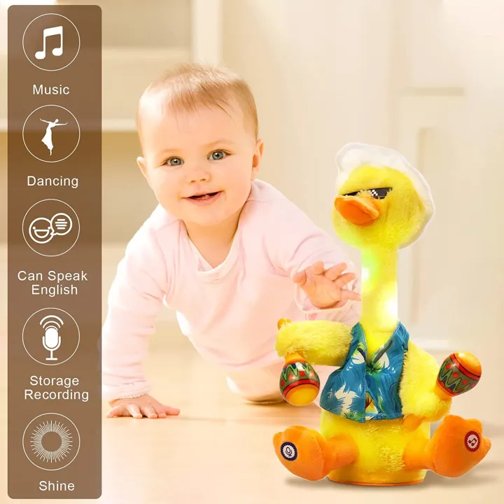 Talk%20Back%20Duck%20Toy,%20Electric%20Dancing%20Light%20Up%20Rattles%20Baby%20Toys,%20Talking%20Toy%20Repeats%20What%20You%20Say%20Wriggle%20Interactive%20Plush%20Toy%20Dancing%20Duck%20Singing%2060%20Songs%20-%20Image%203