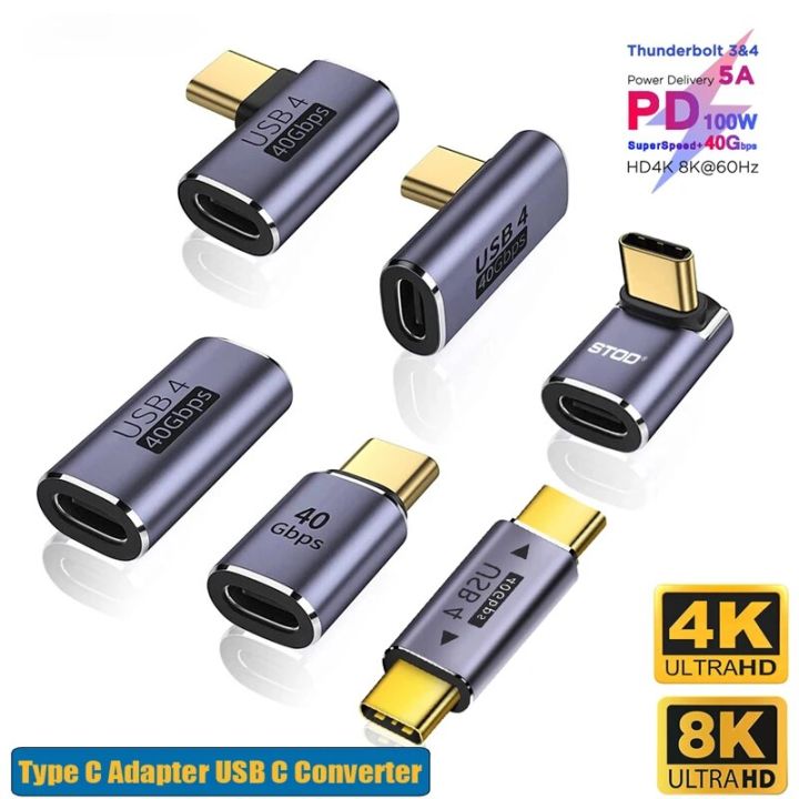 90 Degree USB C Converter Thunderbolt Type C Adapter Female to Male ...