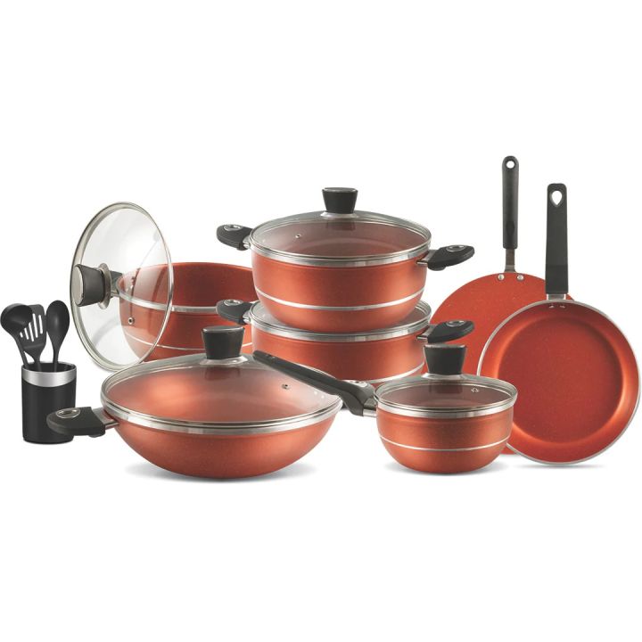 Best Quality 16 Pieces SK Marble Coated Gift Pack Daisy Cookware Set