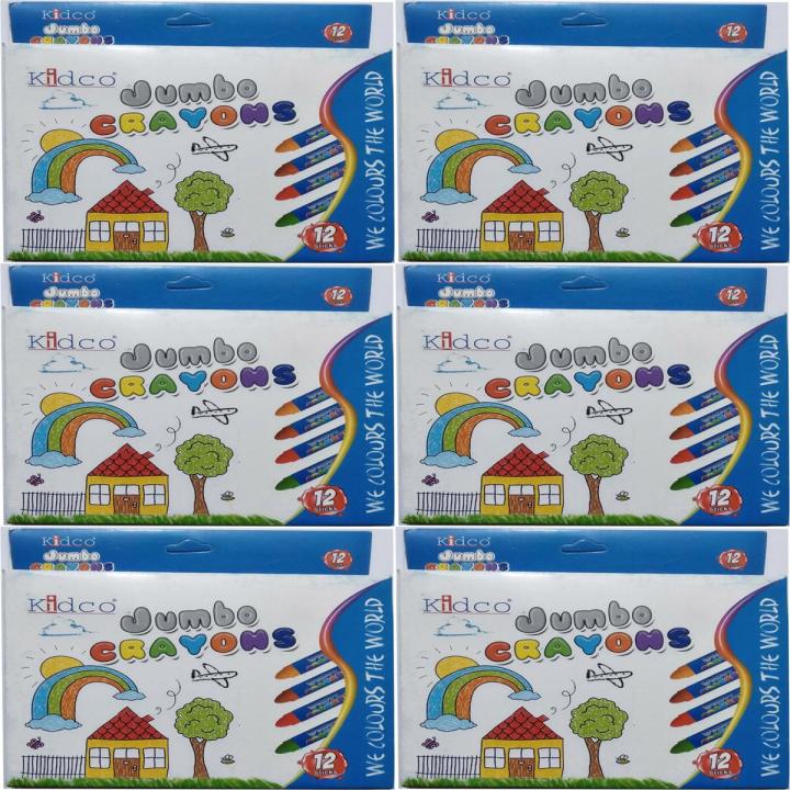Jumbo Wax Crayon 12 Colors Art # 312 (6 Pcs)