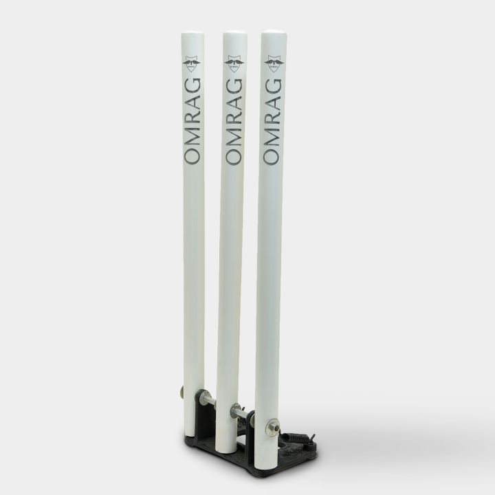 OMRAG - Cricket Wicket + Bails - Wooden - Full Length - Wickets Batting Bowling