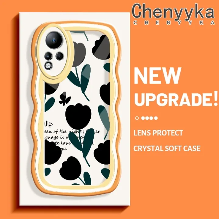 chenyyka%20For%20Infinix%20Note%2011%20Case%20Fashion%20Flower%20Pattern%20Colorful%20Lovely%20Cream%20Wave%20Border%20Soft%20Clear%20Shockproof%20Phone%20Cases%20Creative%20Camera%20Transparent%20Casing%20Simple%20Gentle%20Protective%20Cover%20-%20Image%207