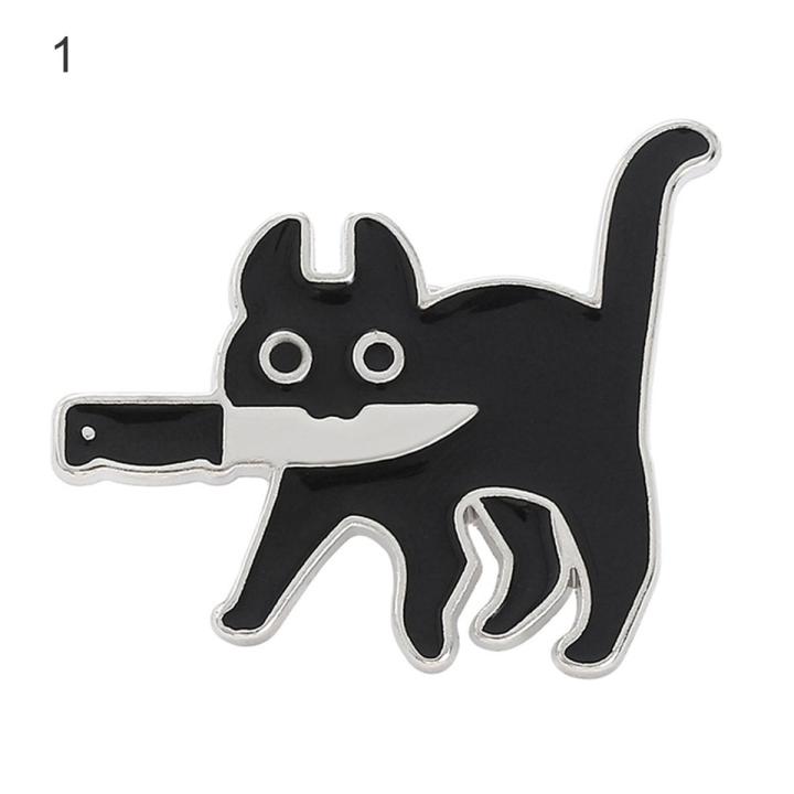 Cartoon Pin Creative Black Cat Cartoon Novelty Enamel Pin