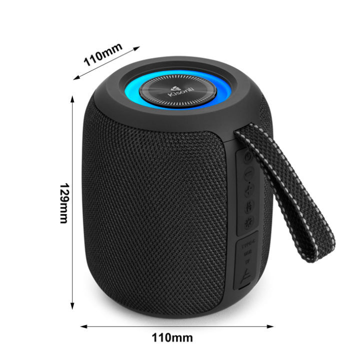 KISONLI Speaker Wireless Q26 Bluetooth Outdoor TWS RGB Light Colorful ...