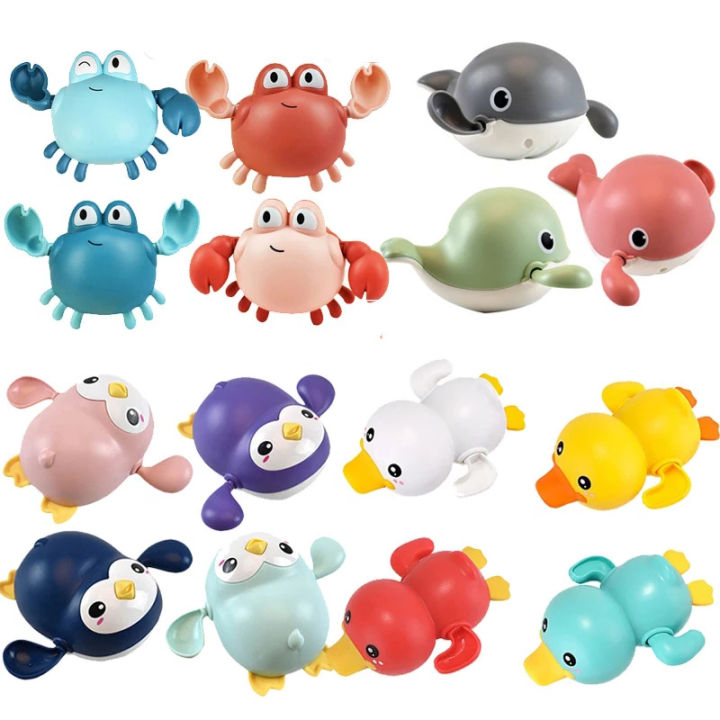 ew aby Water oy Swimming ool Cartoon Animal athing us Crab Wound-up Chain Clowork ath o for Infant oddler ift