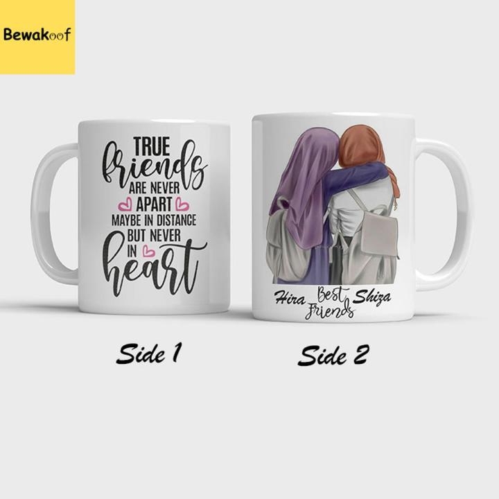 Bewakoof Best Friends Forever Anniversary Gift Customized Coffee Mugs for Girls, Logo Ceramic Mug Cup, Best Gift for Men Women, Family Friends Birthday Gift Item Best Gift Women, Family Friends Birthday Gift Item Love