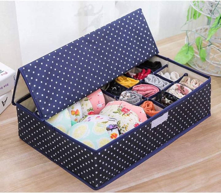 16 in 1 Socks & Bra Drawer Organizer Divider, 24 Cells Box Foldable Socks Organizer Closet Organizer Organizer Underwear Storage Boxes to Hold Socks