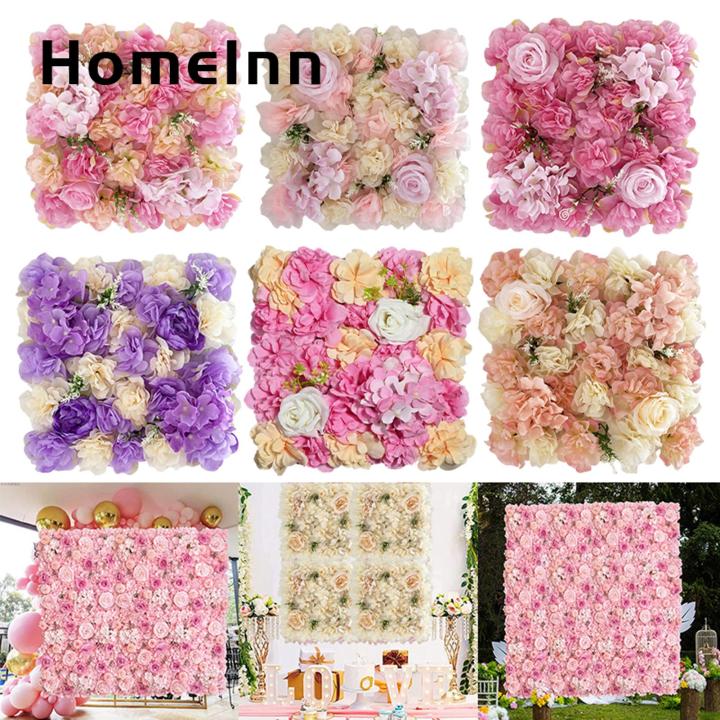 Flower Wall Panel Decor Exquisite 3d Floral Wall Backdrop for Wedding Baby Shower Parties Diy Square Rose Flower Wall Panel for Stunning Photography Prop Artificial Rose Wall Panel