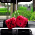 1 Pair Fuzzy Dice Dots Rear View Mirror Hanger Decoration Car Styling Accessories multicolor car design. 