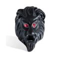 Shiny Non-Fade Red Eyes Lion Head Ring for Boys and Men - Stainless Steel Biker Punk Men's Rings For Boys - Stylish Fashion Jewelry Lion Ring for Men. 