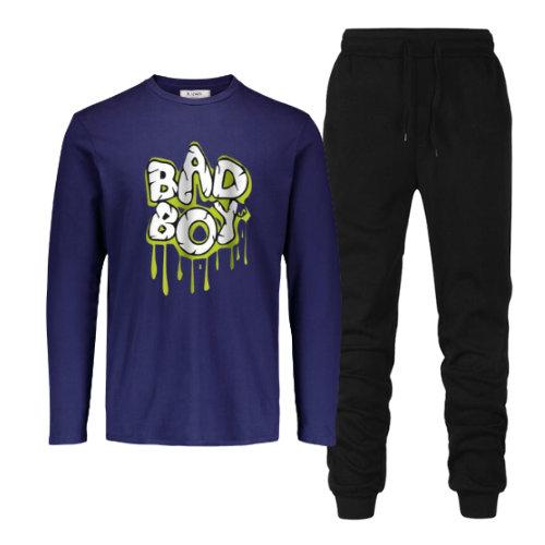 RiseUp Store - Bad Boy Printed Tracksuit  Trendy Style Soft and Confert Round Neck Full  Sleeves TShirt and Trouser For Men