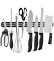 Black Magnetic Knife Holder Rack Kitchen Wall Mounted Magnet Bar - 38cm. 