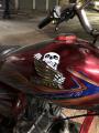 New fancy Monogoram bike modification Sticker Skul 2x for Honda 125 and cd 70 Tanki stickerl. 