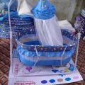 Pink color Baby Girl / Boy swing cot & cradle with mosquito net Baby Jhola Swing bed with Stand for Home Baby Swing Jhoola / Jhula / Jhola - AFX mentor. 