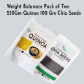 Weight Balance Pack of 2 - Organic Whole White Quinoa 250 and Original Chia Seeds 100gm. 