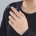 Cazador Classic Clear Zircon Jewelry Rings Women Men Stainless Steel Couple Finger Rings Luxury Wedding Engagement Jewelry Gift. 