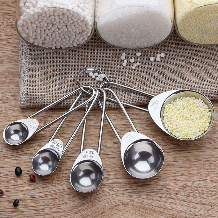 Baking Tool Stainless Steel Metering Measuring Spoon5Set of Baking Measuring Spoon Coffee Weighing Spoon Seasoning Spoon Set