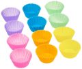 6 Pcs Cup Cake Mould Set Silicone – Multicolour Reusable Silicone Cupcake Moulds. 