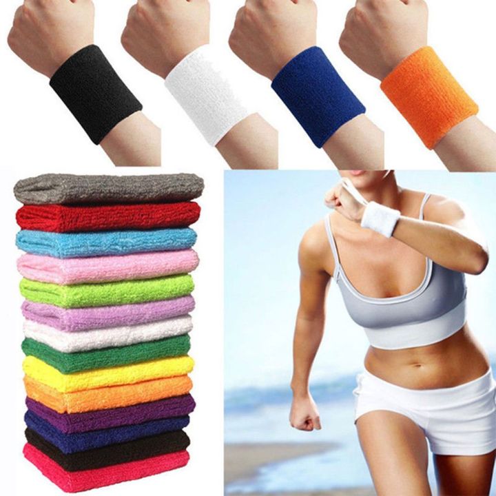 New Gym Cotton Sweatband Hand Band Wrist Guard Basketball Wristband