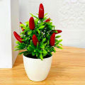 Artificial Fruit Bonsai Mini Orange Pomegranate Tree Windowsill Decor Plastic Courtyard Simulated Plants Bonsai for Home. 
