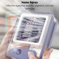 Portable Air Conditioner Fan Big Size | 3-in-1 Mini Air Cooler with Ice & Humidifier | USB Electric Fan with Water Mist | LED Lights | Adjustable Wind Speed | Small Desktop Cooling Fan for Room, Office & Home | 10inches. 