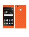 Huawei P9 Lite Orange Carbon Fiber Texture Mobile Skin. 