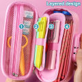 Stationery Box Password Lock Design Girly Style Moon Pattern Pencil Pouch Classroom Organizer. 