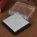 1 Pcs Ink Pad Stamp Pad Silver & 50 Pcs Finger Sponge Dauber Painting Ink Pad Stamping Brush Craft Case. 
