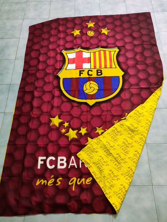 Quilt cover-Fc Barcelona Single size Quilt Cover with pillow cover-Cotton Quilt Cover-Foot Ball Club Razai cover-Barcelona bedding set single size-Barcelona duvet cover single size-Great Gift for Birth day