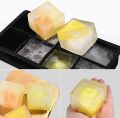 Ice Cube Trays Large Size Silicone Square Ice Cube Molds in white. 