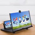 Screen Magnifier for Cell Phone, 3D HD Mobile Magnifier Screen Amplifier Universal Projector for Movies Videos Gaming, Foldable Stand Compatible with All smart phone. 
