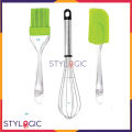 Silicone Spatula Brush And Stainless Steel Whisker. 