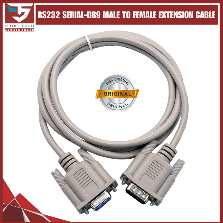 1.8M DB9M to DB9F Serial Cable Extension Male Female RS232 D-SUB-9 ...