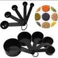 10pcs Black Plastic Measuring Spoons Cups Measuring Set Tools For Baking Coffee. 
